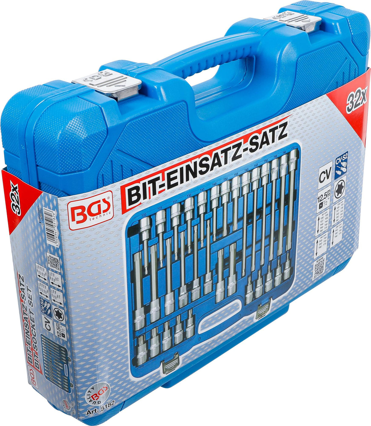 Įpresuotų antgalių rinkinys | 12,5 mm (1/2") | T-star (Torx) | 32 vnt. (5182)