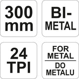 Pjūklas metalui 300mm (YT-3163)