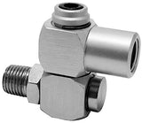 Pneumatinė jungtis šarnyrinė 360° | 6.3 mm (1/4") vidinis / išorinis sriegis (LF-30)