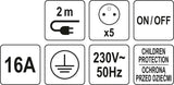Elektrinis ilgintuvas | su jungikliais | ABS | 5 lizdai (72460)