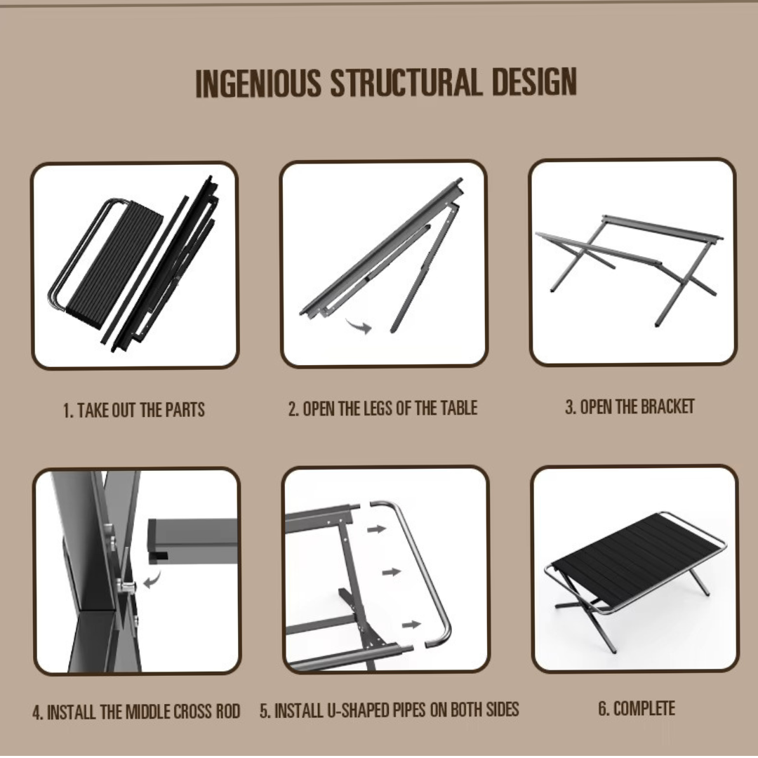 Sulankstomas stovyklavimo stalas / prekystalis (LZ00)