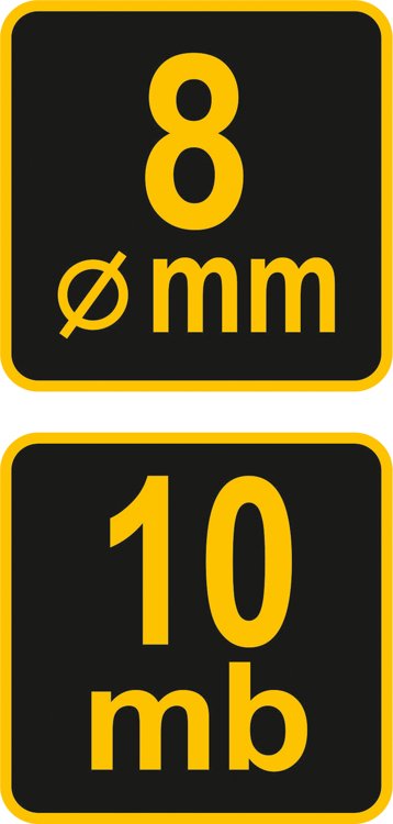 Kaminkrečio virvė | pinta | 8 mm x 10 m | su karabinu (73022)