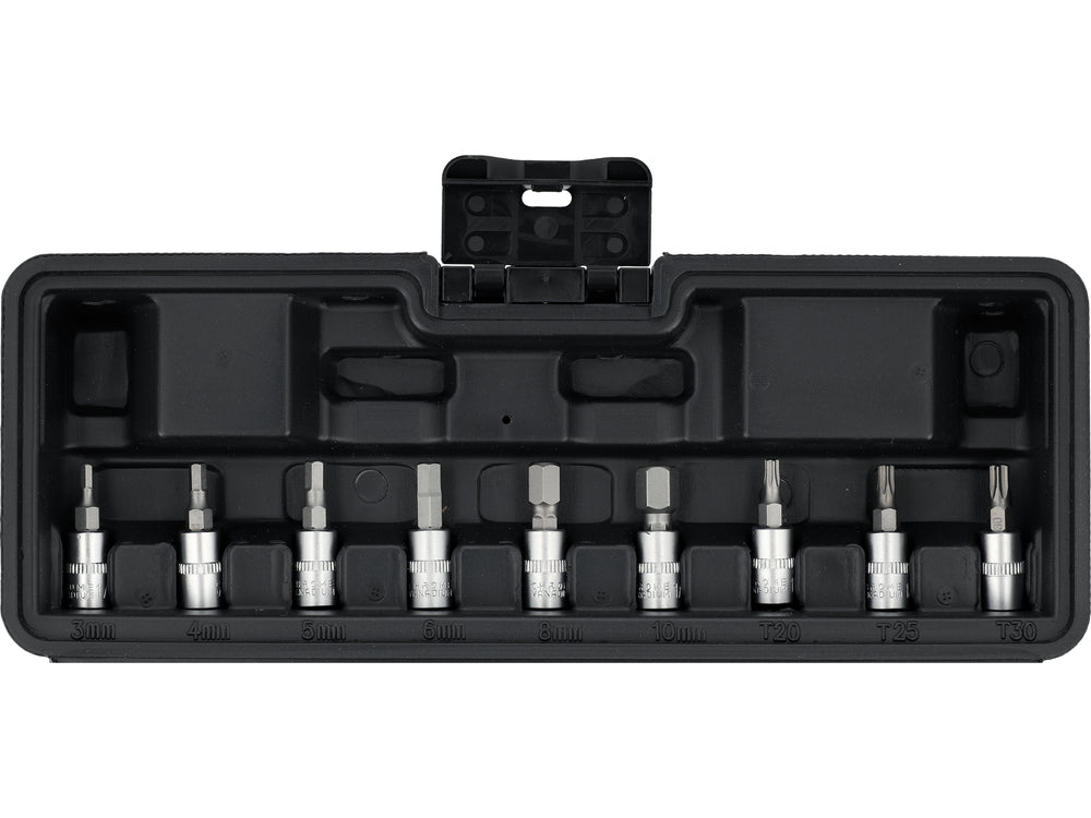 Dinamometrinis raktas 1/4" su antgaliais | 11 vnt (YT-07840)