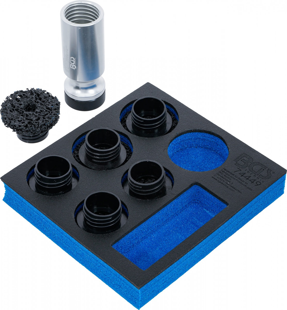 Įrankių dėklas 1/6: rato stebulės šlifuoklio rinkinys | smeigių varžtams ir ratų veržlių varžtams | 7 vnt. (74449B)