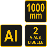 Алюминиевая линейка-уровень | 2 глазка | 1000 mm