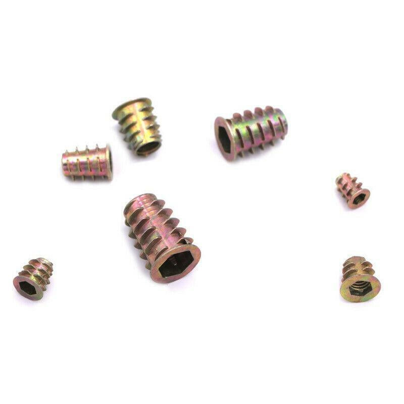 Plieniniai srieginiai įdėklai medinei furnitūrai | 100 vnt. (TS100K)