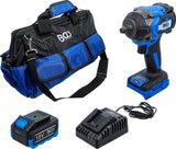 Akumuliatorinio smūginio veržliarakčio rinkinys | bešepetėlinis | 550 Nm | 18 V | su įkraunama baterija ir greitu įkrovikliu (7390)