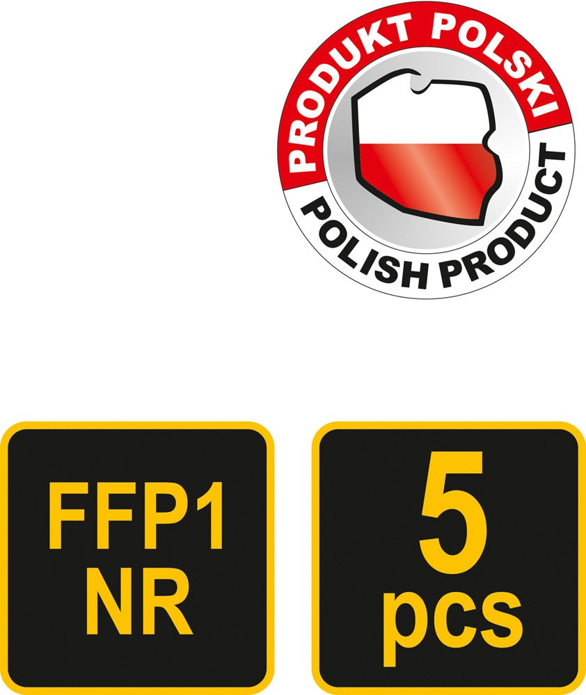 Respiratoriai EN 149: 2001.FFP1, 5vnt (74543)