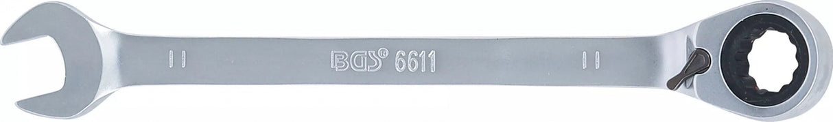 Kombinuotas raktas su terkšle | su reversu | 11 mm (6611)