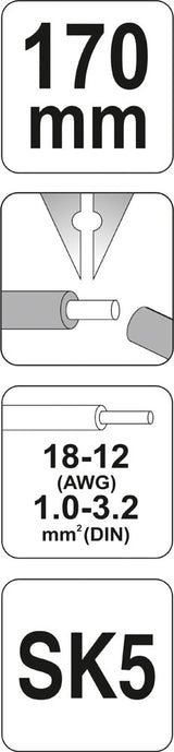 Replės laidų nužievinimui | 1,0-3,2 mm2 (YT-2276)