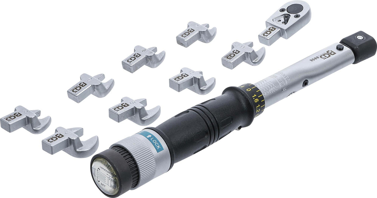Sukimo momento veržliarakčio rinkinys | dinamometras | 6.3 mm (1/4") | 6 - 30 Nm | 10 vnt. (8856)