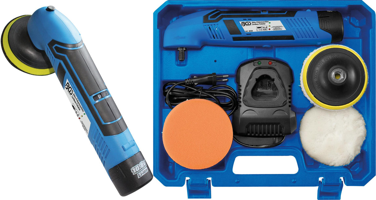 Akumuliatorinis poliruoklis | maks. 3000 rpm | 10.8 V | 1,3 Ah (9259)