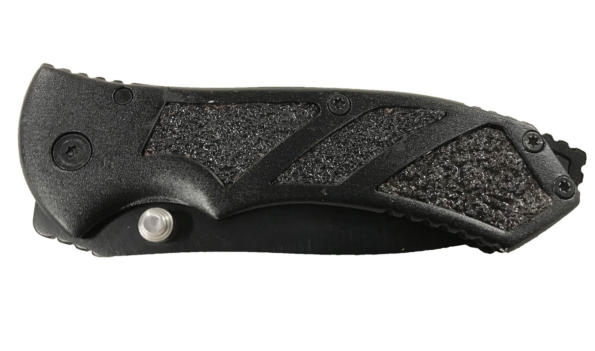 Lenktinis peilis | juoda apdaila su matine tekstūra | 16.3 cm (FK6)