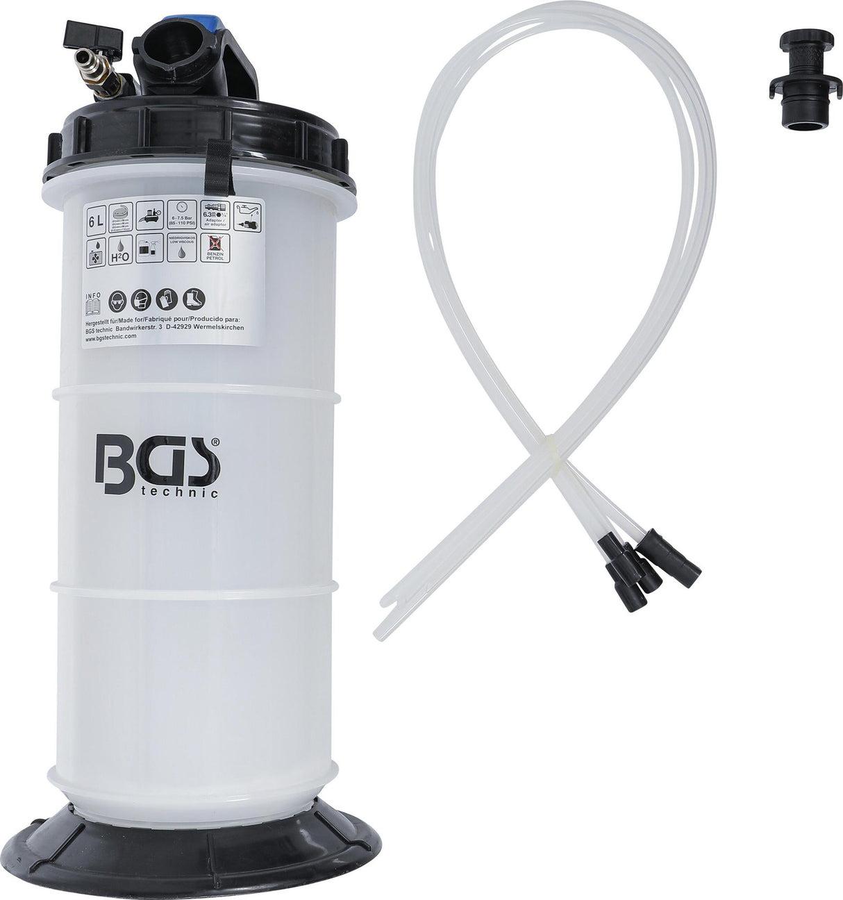 Skysčių išsiurbimo įrenginys | pneumatinis | 6 l (74396)