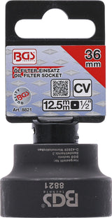 Tepalo filtro galvutė | 6-kampė | Ø 36 mm | Audi, BMW, Ford, MAN, Mercedes, Opel, VW (8821)