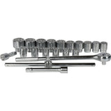Galvučių komplektas 12 kampų | 20 mm (3/4") | 21 vnt. (ES-4228)