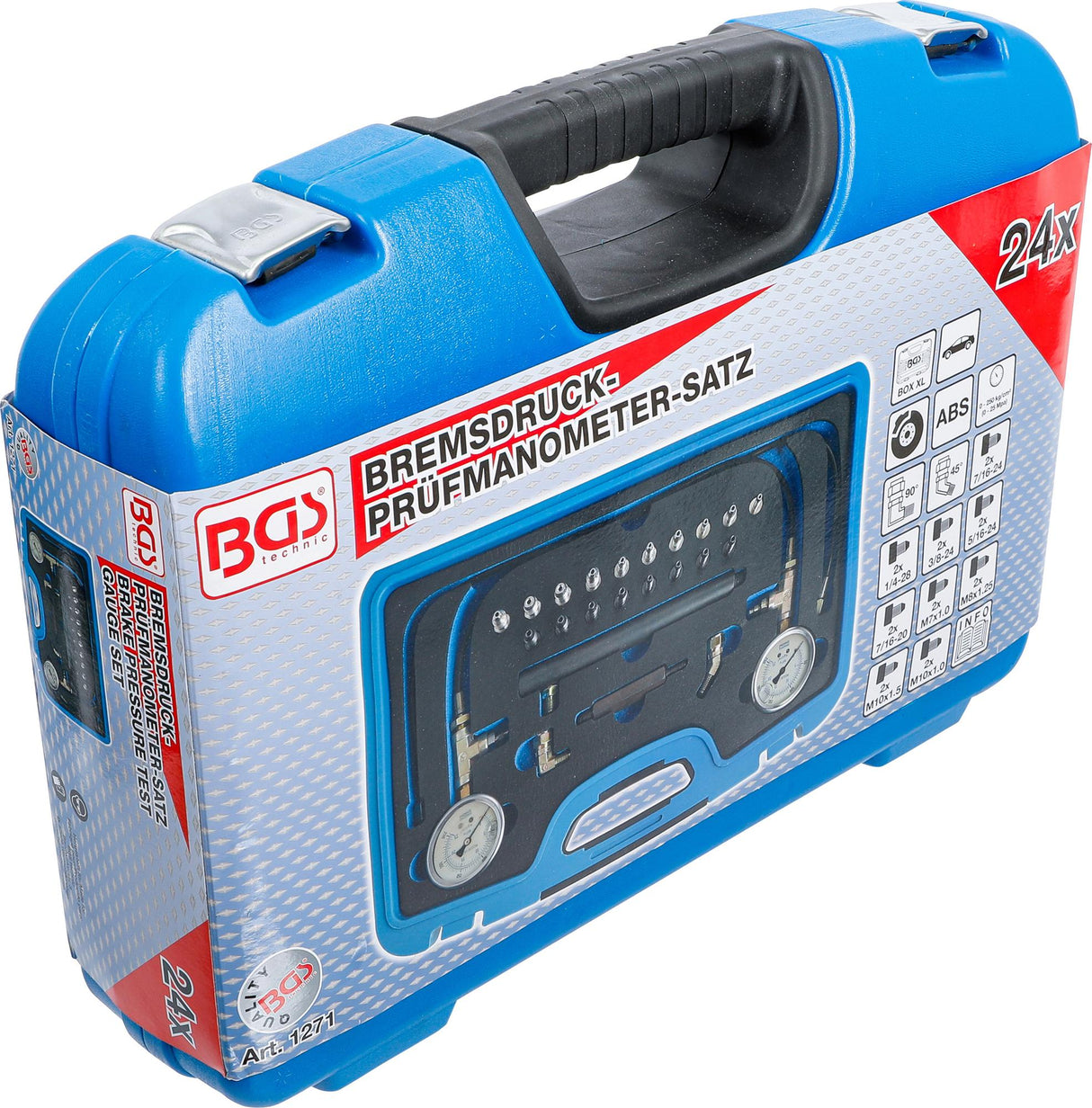 Stabdžių sistemos slėgio / spadimo manometrų rinkinys (1271)