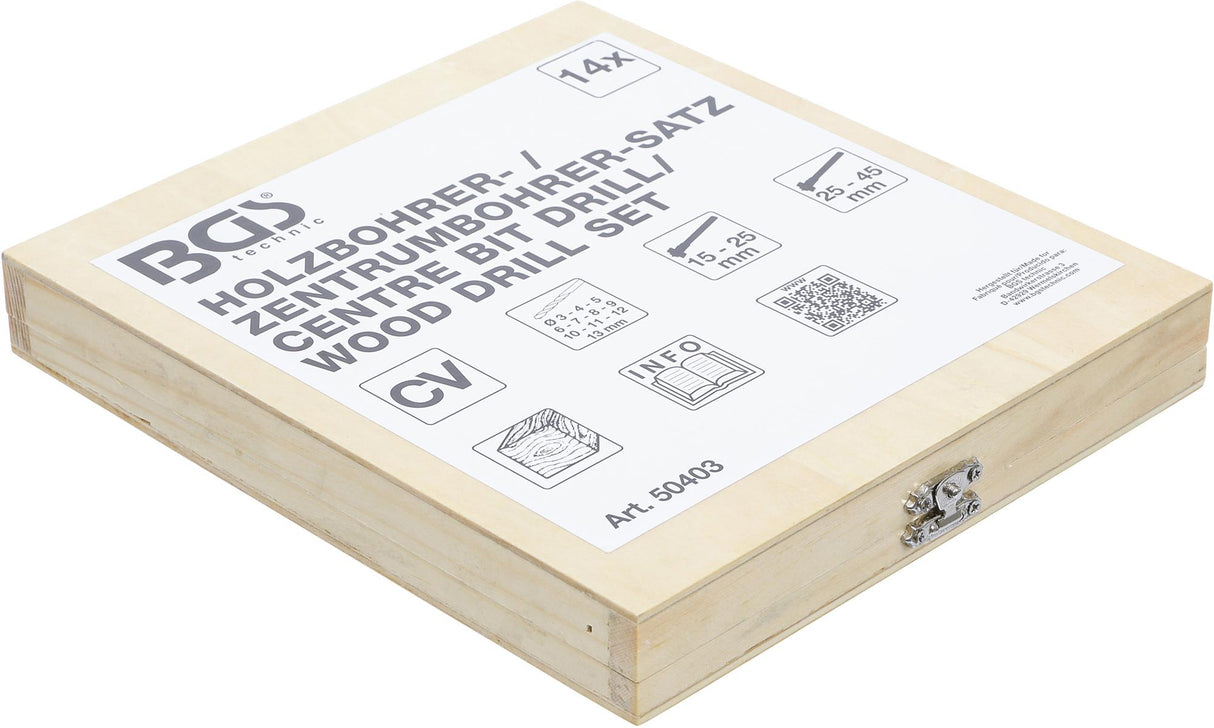 Centrinių grąžtų / medienos grąžtų rinkinys 14 vnt. (50403)