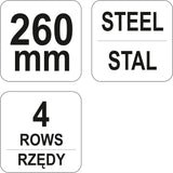 Vielinis šepetys plieninis, plastikine rankena | 4 eilutės (YT-6332)