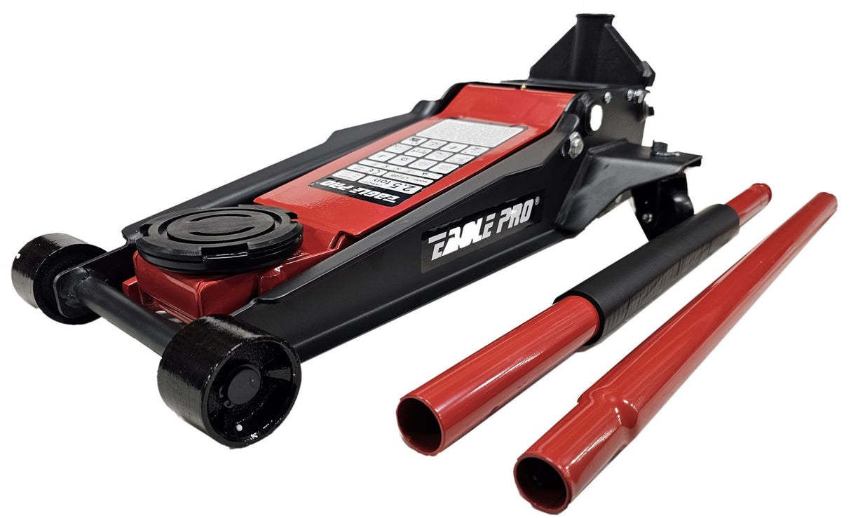 Domkratas su ratukais pažemintas | dvigubas stūmoklis | greitas kėlimas | 70- 510 mm | 2.5T (LFJ3B)