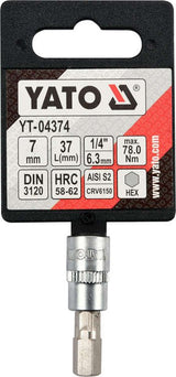Antgalis įpresuotas į galvutę | 6,3 mm (1/4") | hex šešiakampis 7 mm (YT-04374)