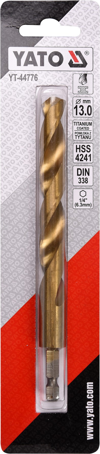 Сверло по металлу с шестигранным хвостовиком 6.3 mm (1/4") HSS-TiN | 13.0 mm