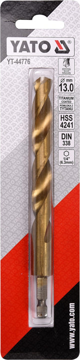 Сверло по металлу с шестигранным хвостовиком 6.3 mm (1/4") HSS-TiN | 13.0 mm