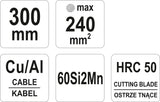 Žirklės kabeliui su terkšle | 240mm² / 300 mm (YT-18600)