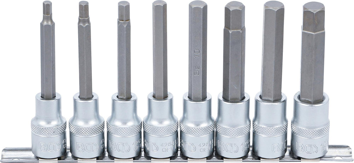 Įpresuotų antgalių rinkinys | 12.5 mm (1/2") | hex šešiakampis | 5 - 13 mm | 8 vnt. (5176)