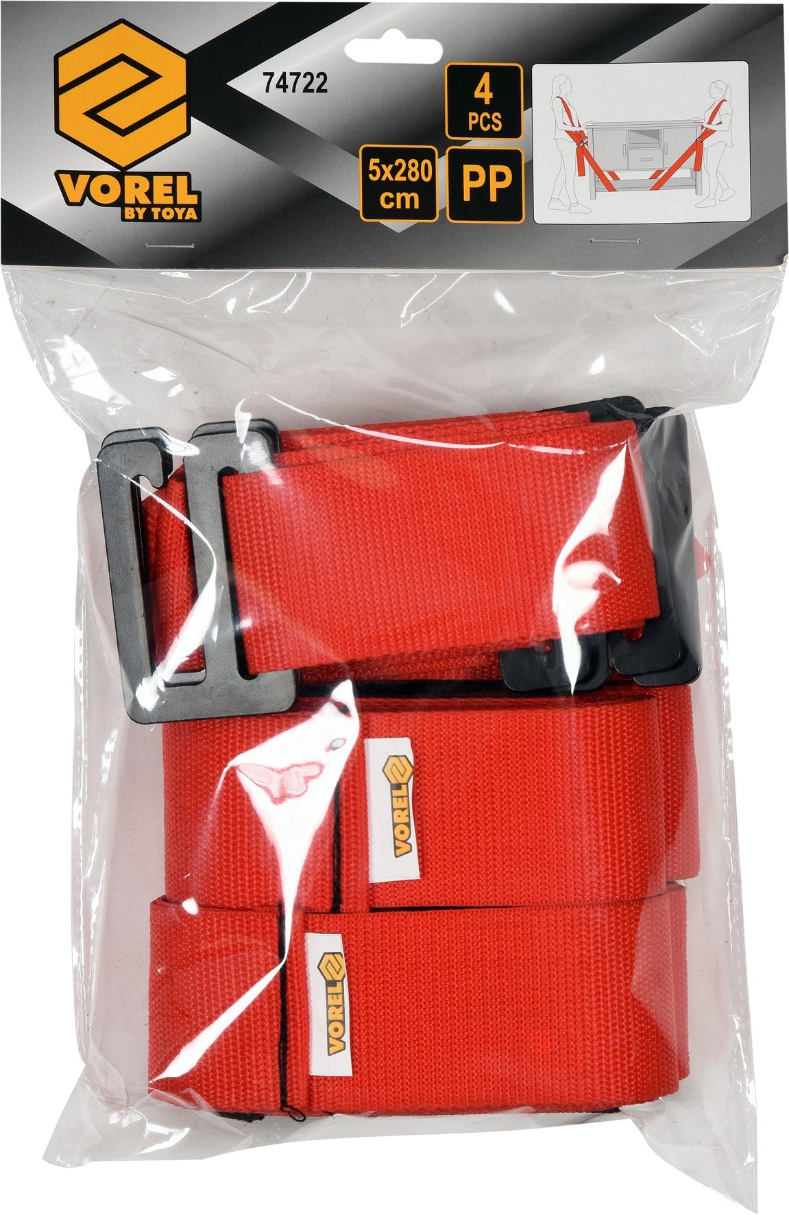 Baldų nešimo diržai | 5X280 cm | 4 vnt. (74722)