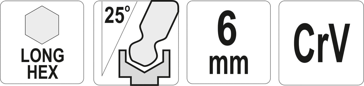 L tipo raktas | ilgas | hex šešiakampis su šarnyru | 6,0 mm (YT-05458)