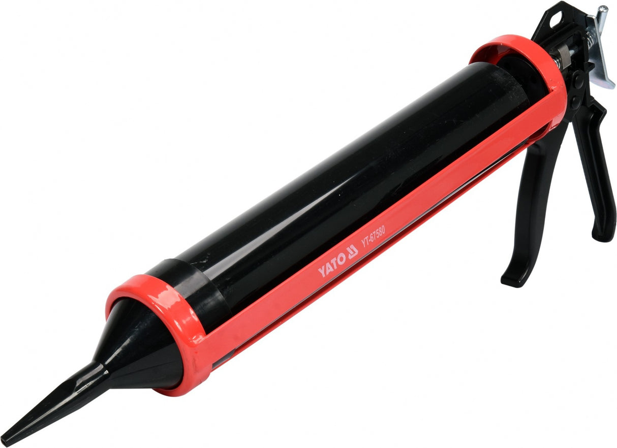 Pistoletas hermetikui | su papildomais aksesuarais | 330 mm / diam. 60 mm (YT-67580)