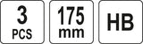 Staliaus pieštukai | 175 mm | 3 vnt. (YT-692603)