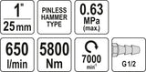 Pneumatinis veržliasukis | 25 mm (1") | 5800 Nm (YT-09620)