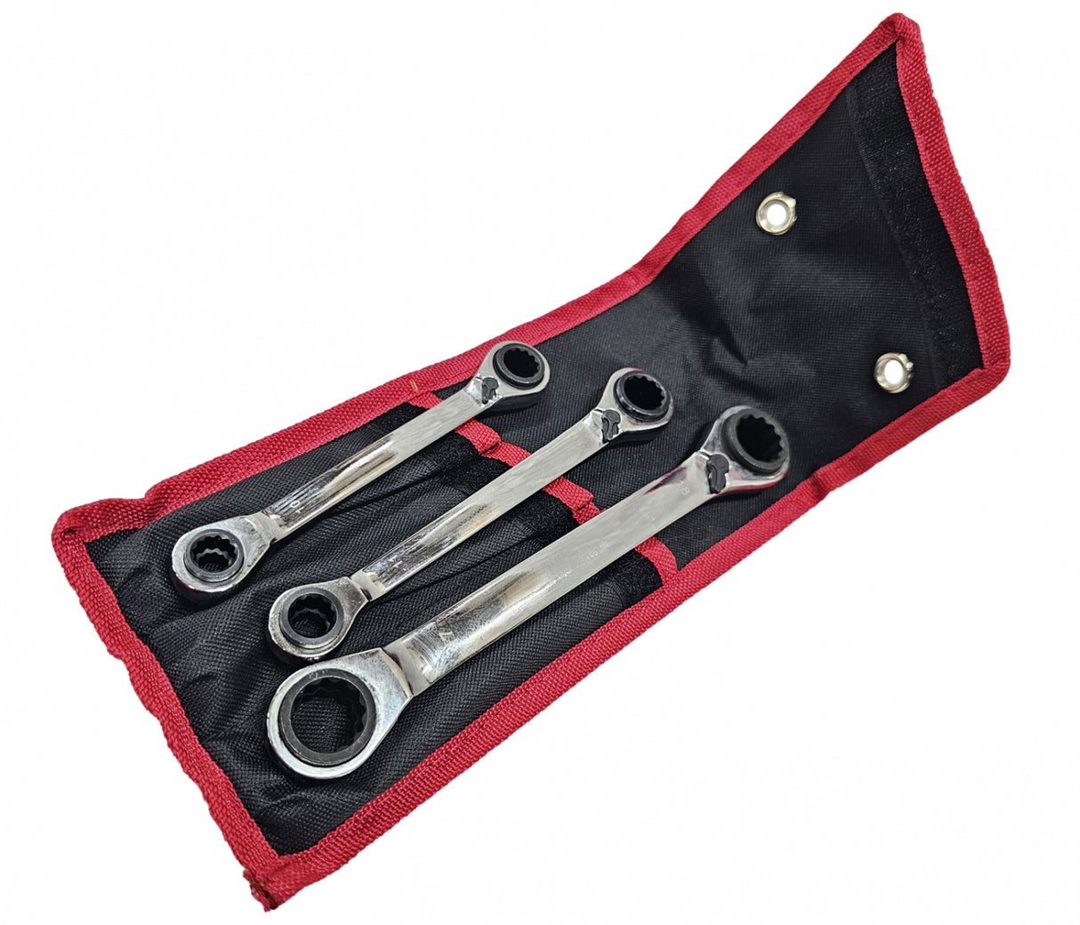 Terkšliniai daugiafunkciniai raktai | dvipusis su reversu | 4-in-1 | 8-19 mm | 3 vnt. (RS3B)