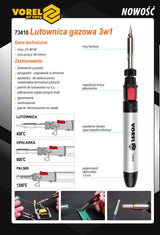 Dujinis lituoklis 25-80W, 1300°C (73410)