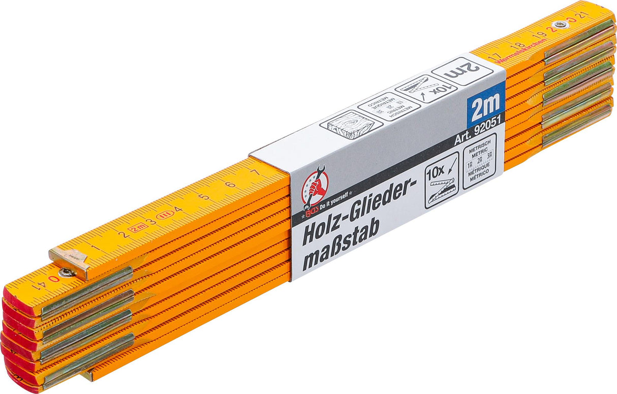 WOODEN FOLDING RULE | 2 M (92051)
