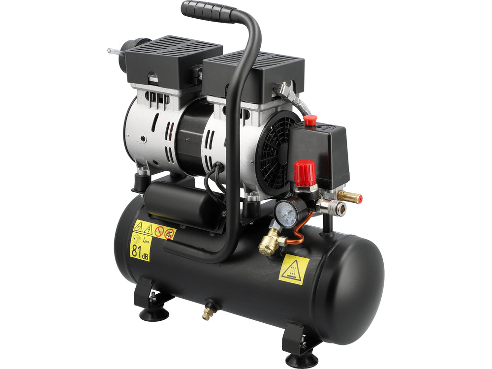 Air compressor silent | oil-free | 6L/0.8MPA/8BAR/116PSI/ 107l/min | 550 W (YT-23340)