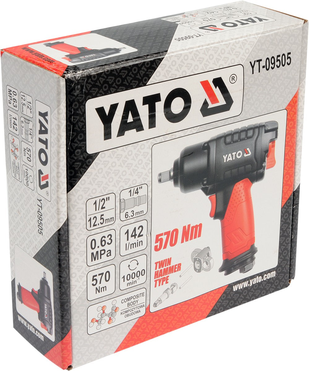 Pneumatinis smūginis veržliasukis | 12.5 mm (1/2") | 570 Nm (YT-09505)