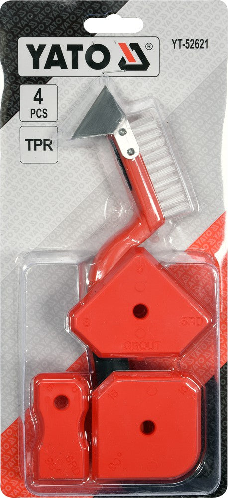 Silikoninių špakliuočių/mentelių rinkinys su šepetėliu su gramdikliu | 4 vnt. (YT-52621)