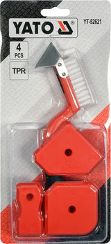 Silikoninių špakliuočių/mentelių rinkinys su šepetėliu su gramdikliu | 4 vnt. (YT-52621)