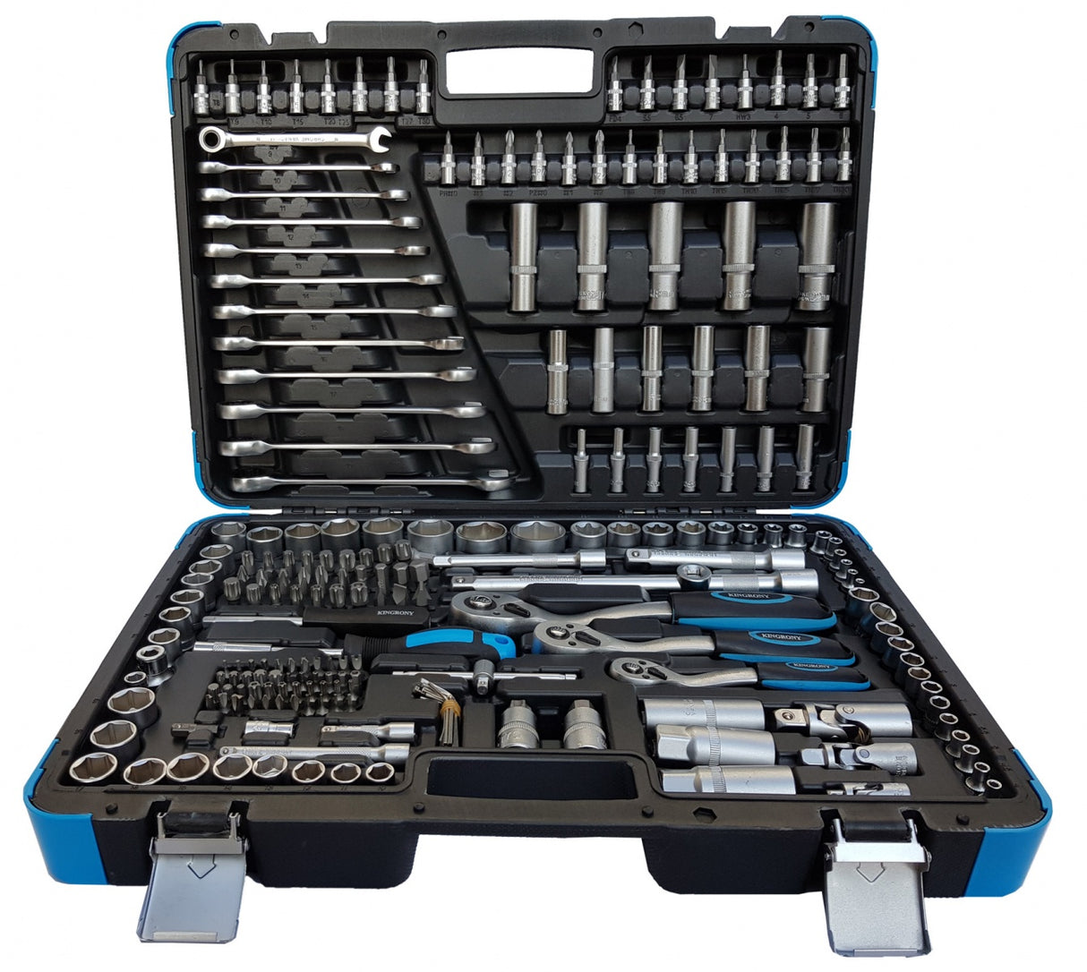 Įrankių rinkinys | Terkšliniai veržliarakčiai | 6.3 mm (1/4") / 10 mm (3/8") / 12,5 mm (1/2") | 216 vnt. (KR121216R)