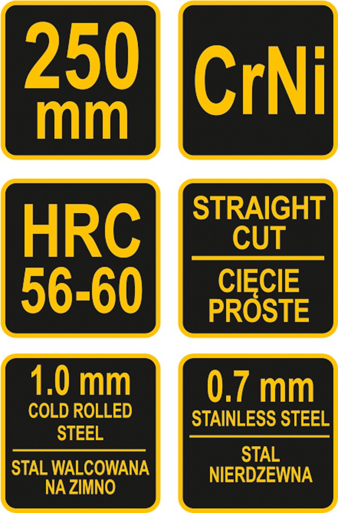 Žirklės skardai tiesios | 250 mm (48082)