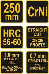 Žirklės skardai tiesios | 250 mm (48082)