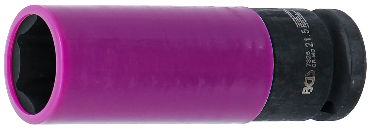 Galvutė smūginė ilga plonasienė | su plastikine apsauga | 12,5 mm (1/2") | 21.5 mm (7326)