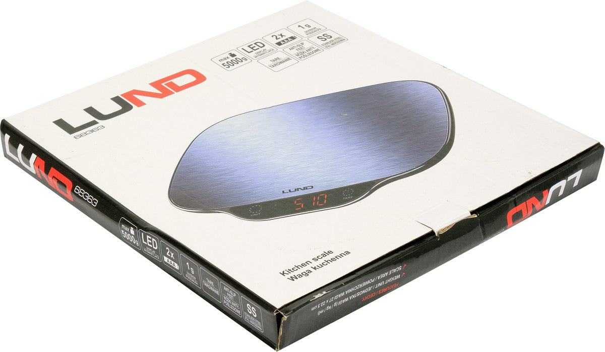 Virtuvinės svarstyklės | nerūdijantis plienas | 27 X 25 X 1,8 cm (68363)