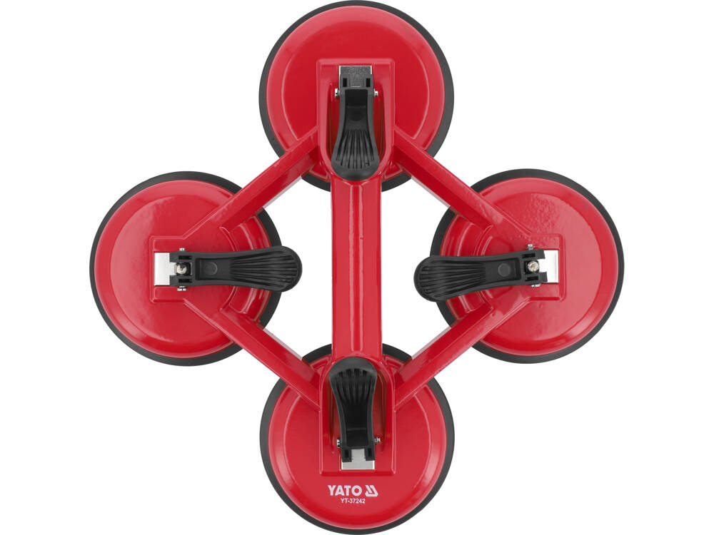 Stiklo kėliklis keturgubas | prisiurbtukas | aliuminis | 4 x Ø 120 mm (YT-37242)