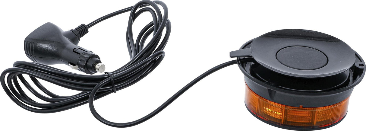 Besisukantis įspėjamasis švyturėlis | geltonas | su magnetu | 12 V / 24 V | Ø 130 mm (70342)