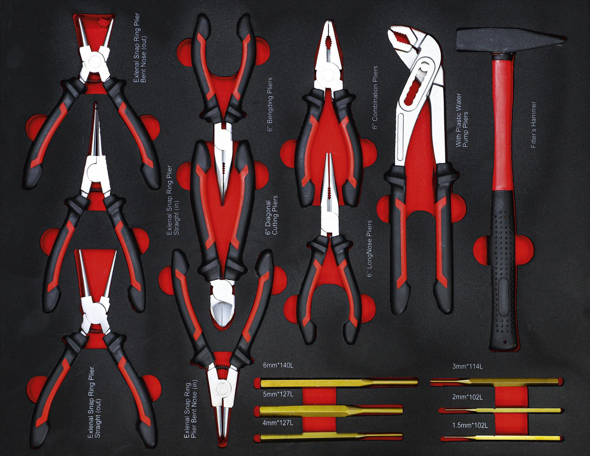 Įrankių spintelė ant ratukų | su įrankiais | 7 stalčiai | 1 šoninės durys | 250 vnt. (6058)