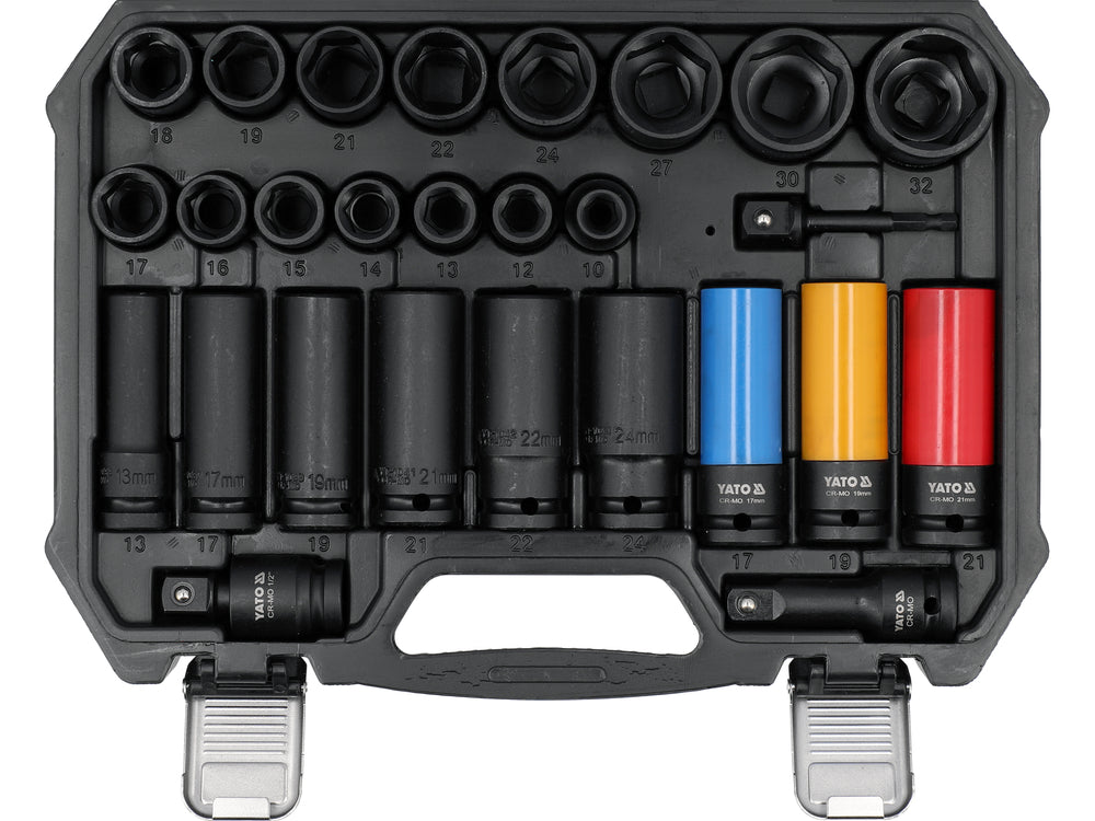 Smūginių galvučių rinkinys | 1/2" | 27 vnt (YT-10558)